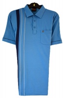 Gabicci - Plain polo shirt with two fine stripes and one block stripe